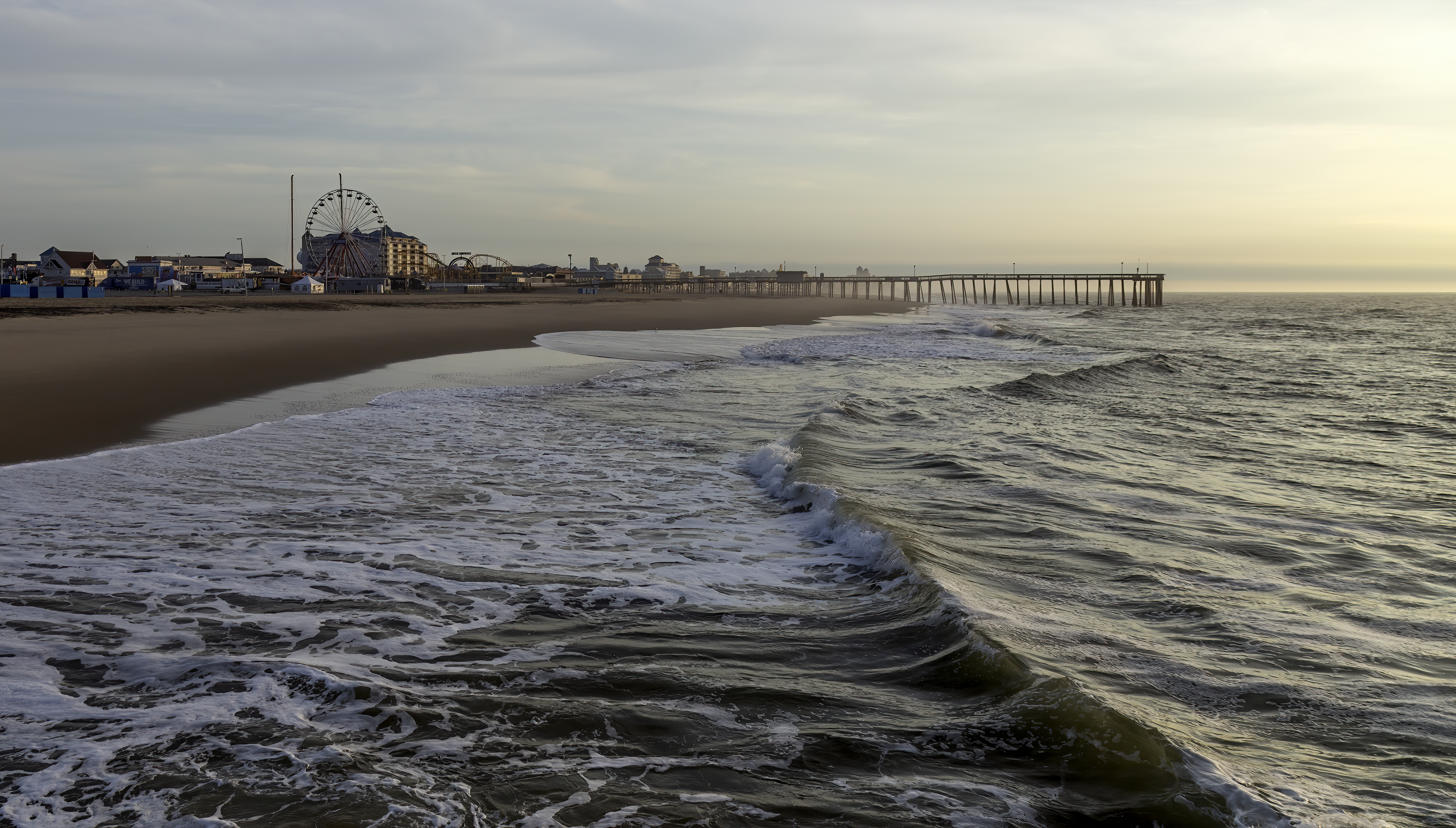 Ocean City beach at dawn from the jetty